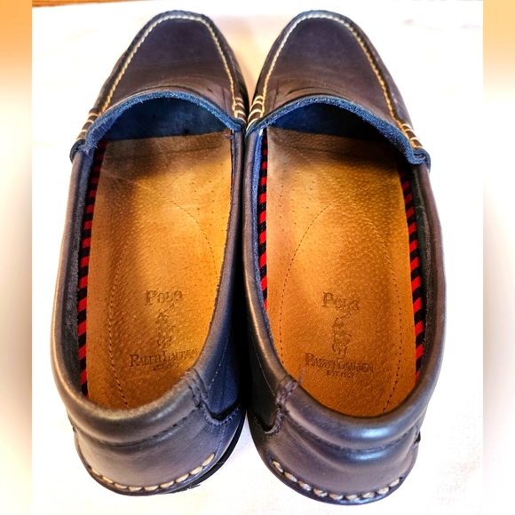 Polo Ralph Lauren Blackley Penny Men's Leather Navy Blue Loafers Shoes Sz 11.5 D - Picture 5 of 10
